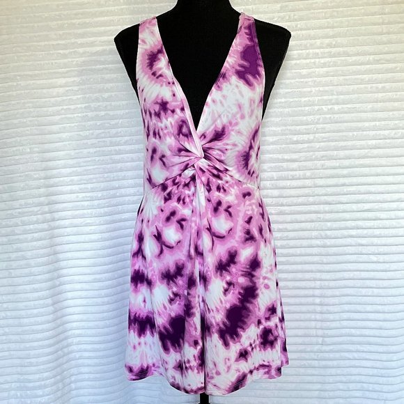 BCBGeneration Pants - BCBGeneration Tie Dye White + Purple Romper NWT